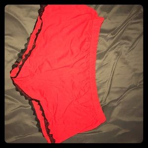 Red Lingerie Shorts